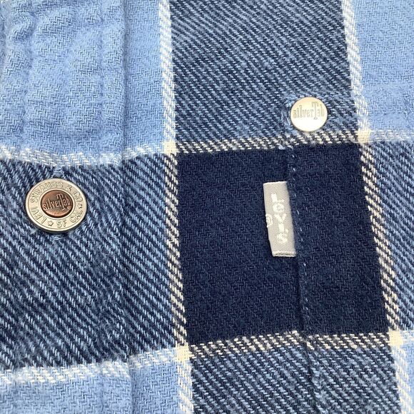 Levi Strauss & Co SilverTab‎ Mens Long Sleeve Button Up Flannel Shirt Size M - Picture 5 of 9